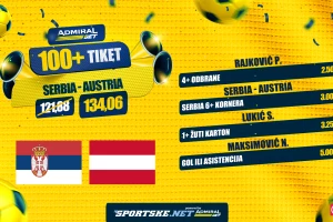AdmiralBet 100+ tiket - Srbi protiv Austrijanaca za kvotu 134,06!